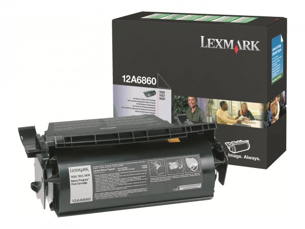 Original Lexmark Toner 12A6860N schwarz für Optra T620 T622