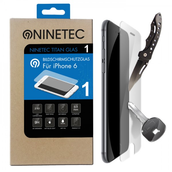 NINETEC Titanglas Schutzfolie für iPhone 6 Bildschirmschutzglas