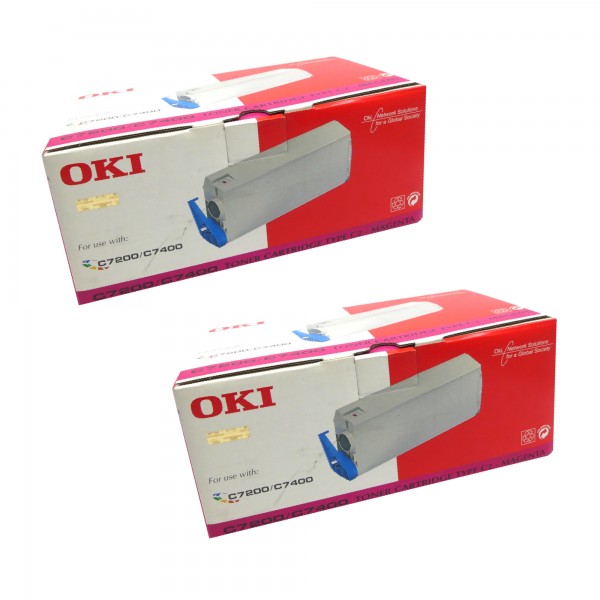 2x Original OKI Toner 41304210 magenta für C7200 C7400 B-Ware