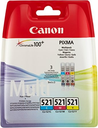 Original Canon Tinte Patrone CLI-521 (2934B007) Multipack Farbig