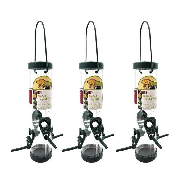 62520_3x_Vogelfutterstation_Vogelfutterspender_Station_Futtersilo_hängend_Futtersäule_Vögel_Vogelhaus_25cm