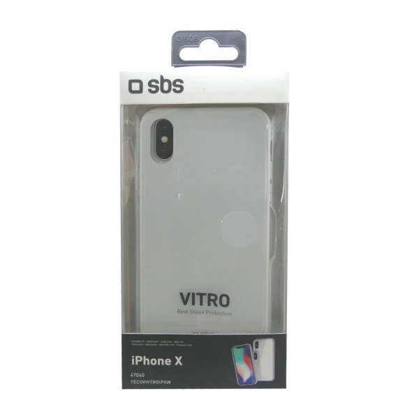 46326_SBS_Handyhülle_Cover_Vitro_Iphone_XS/X_Glas_PC_Weiß