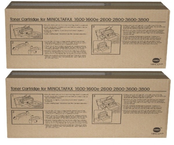 2x Original Konica Minolta Toner 4152-613 schwarz für Fax 1600 B-Ware