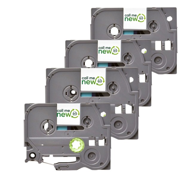 62165_4x_P-Touch_Band_kompatibel_mit_Brother_TZe-155_weiß_auf_transparent_24mm/8m_lamniniert__für_P_Touch_1000_1010_1080_1090