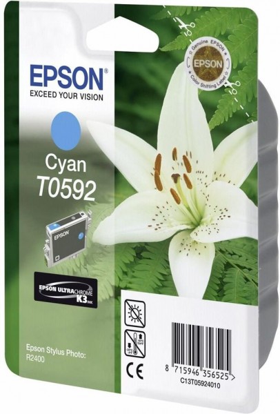 Original Epson Tinten Patrone T0592 cyan für Stylus Photo R2400