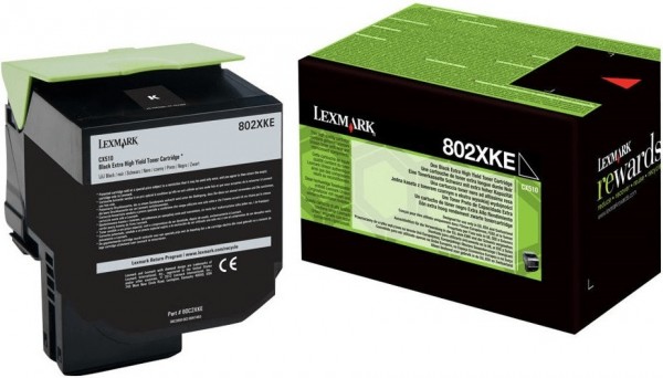 Original Lexmark Toner 80C2XKE 802XKE schwarz für CX 510 oV