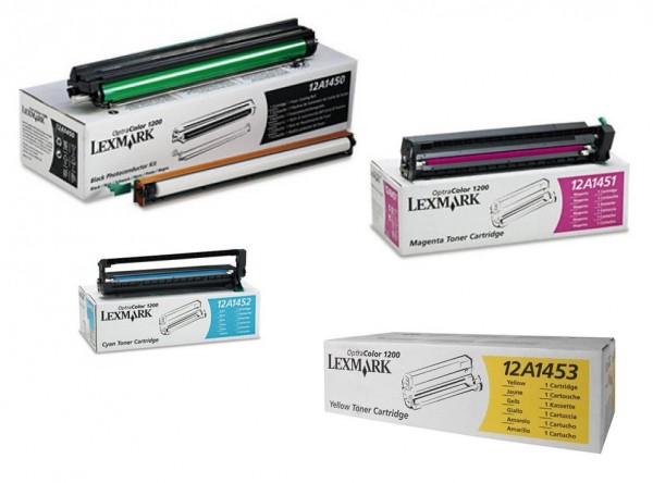 Original Lexmark Toner 12A1450/1/2/3 für Optra Color 1200 B-Ware