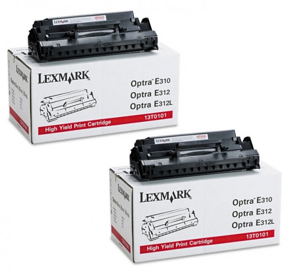 2x Original Lexmark Toner 13T0101 für Optra E310 E312 E312L Neutrale Schachtel