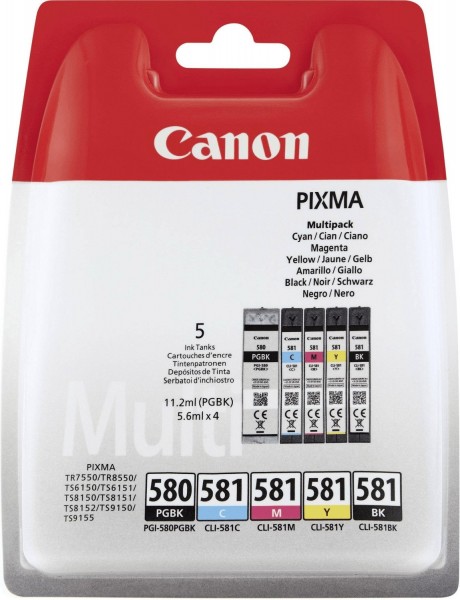 Original Canon Tintenpatronen PGI-580/CLI-581 Multipack für Pixma TR 7500 7550 8500 8550