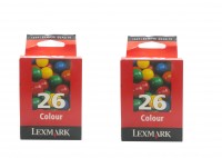 2x Original Lexmark Tinten Patrone 26 für I3 X1100 X1110 Z500 Z600 X74 X75