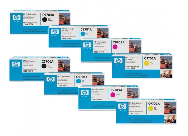 44323_8x_Original_HP_Toner_C9700/1/2/3A_für_Color_LaserJet_1500_2500_SET