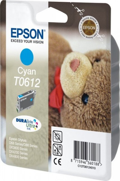 Original Epson Tinten Patrone T0612 cyan für Stylus 68 88 3800 4200 4250 4800 4850