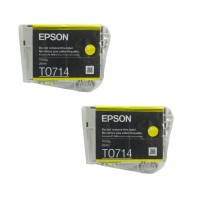 2x Original Epson Tinten Patrone T0714 gelb für Stylus 120 4000 5000 6000 7000 Blister