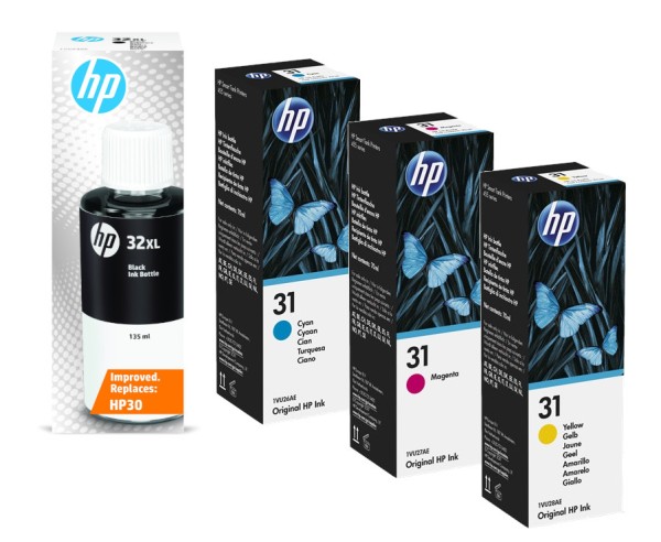 58014_Original_HP_Tinten_Flasche_32XL_schwarz_31_cyan_magenta_gelb_für_Smart_Tank_315_450_457_559_AG