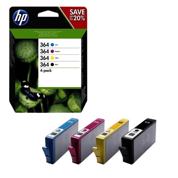 62161_4x_Original_HP_364_Tinte_Patrone_DESKJET_3070A_3520_3522_OFFICEJET_4620_Blister