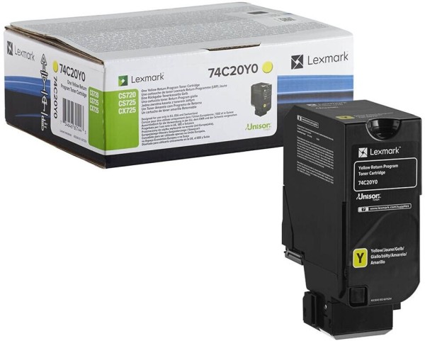 64494_Original_Lexmark_Toner_74C20Y0_yellow_für_CS720_CX725_-_neu_umverpackt