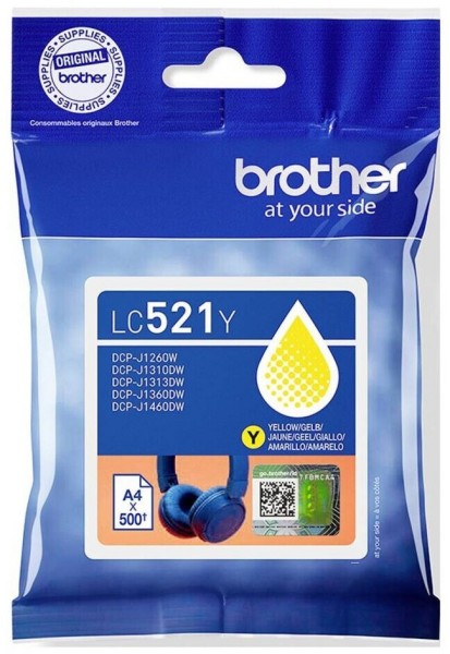 64329_Brother_LC-521_YE_yellow_für_Brother_DCP-J_1260_1310_1313