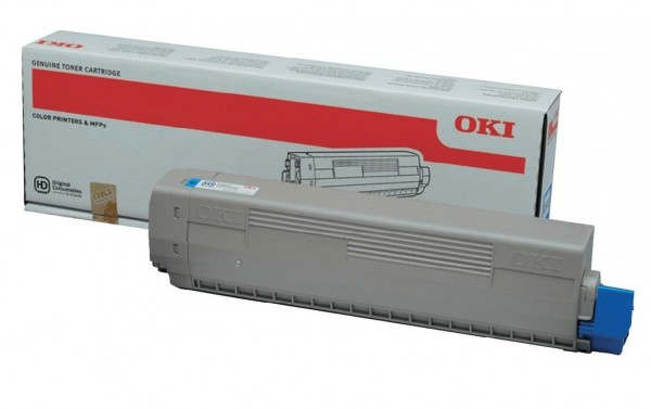 44195_Original_OKI_Toner_44844615_cyan_für_C_820_822_Neutrale_Schachtel