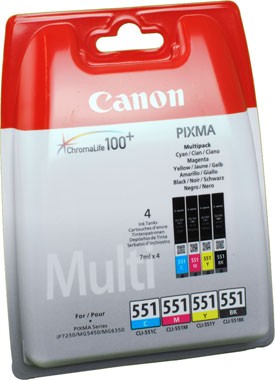 Original Canon Tinte Patrone CLI-551 (6509B008) Multipack schwarz/farbig