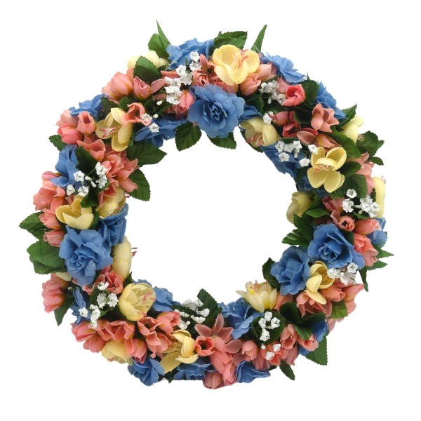 58407_Frühlingskranz_Türkranz_Kunstblumen_mehrfarbig_Sommerkranz_künstlich_Wandkranz_28-30cm_blau/rosa/gelb