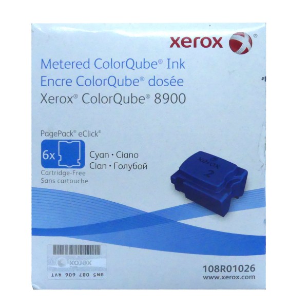 6x Original Xerox Tinte 108R01026 cyan für ColorQube 8900