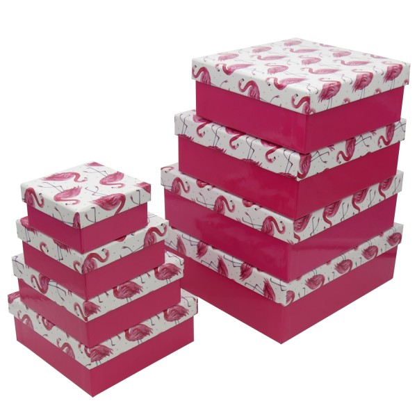 56548_8_Stück_Set_Geschenkbox_Flamingo_Pink_Rosaflamingo_Geschenkkarton_Schachteln