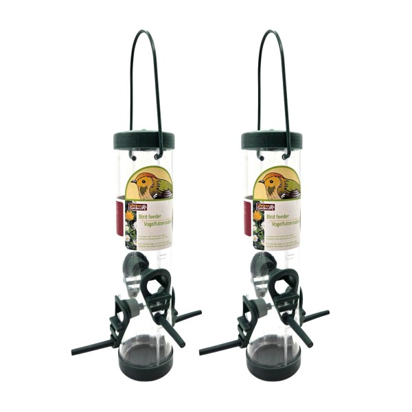 62519_2x_Vogelfutterstation_Vogelfutterspender_Station_Futtersilo_hängend_Futtersäule_Vögel_Vogelhaus_25cm