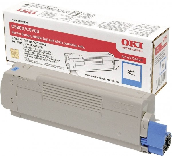 Original OKI Toner 43324423 cyan für C 5500 5550 5800 5900 oV