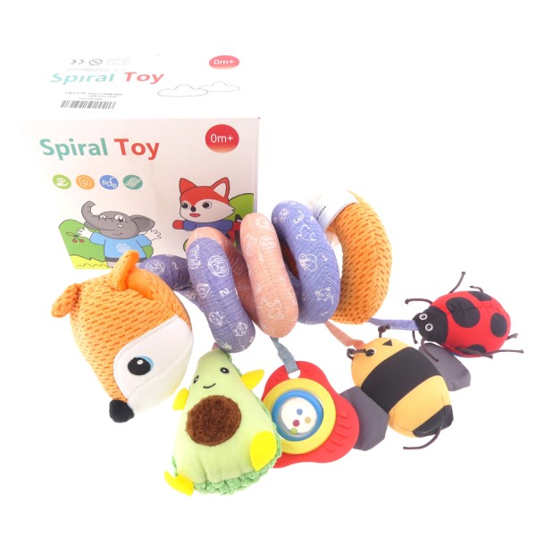 57749_Spiral_Toy_Spielzeug_Spirale_für_Babys_Kinderwagenspirale_Spielkette_Spiegel_Rassel_Tiere_Avocado