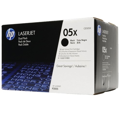2x Original HP Toner 05X CE505XD für LaserJet P2055DN P2056D P2033