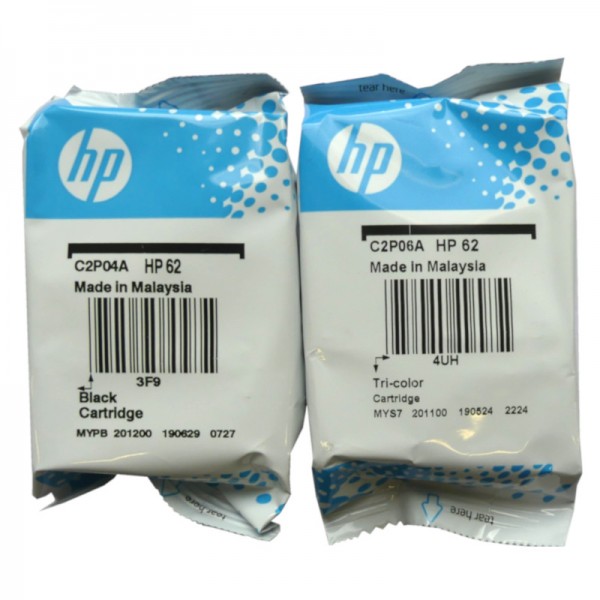 2x Original HP 62 Drucker Patrone OfficeJet 200 202 250 5740 5746 8000 Blister
