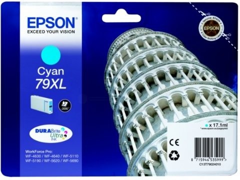 Original Epson Tinte Patrone 79XL cyan WF 4600 4630 4640 5100 5110 5190
