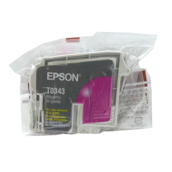 Original Epson Tinten Patrone T0343 magenta für Stylus Photo 2100 2200 4000 Blister