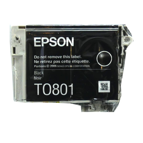 Original Epson Tinten Patrone T0801 schwarz für Stylus Photo 50 650 700 800 Blister