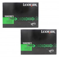 2x Original Lexmark Toner 12A3160 schwarz für T520 T522 X520 X522 B-Ware