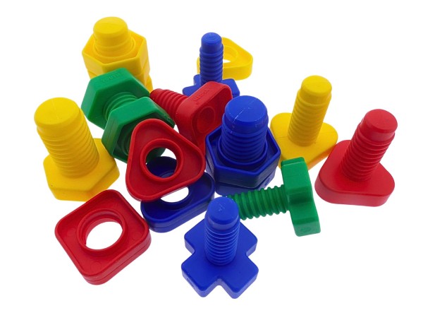 62065_Große_Schrauben_&_Muttern_–_Motorikspiel_für_kleine_Baumeister_-_ca_30_Stück