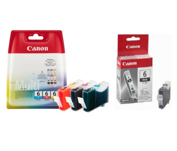 Original Canon Tinten Patronen BCI-6 schwarz+color für iP3000 iP4000 iP5000 iP6000D iP8500 i9950