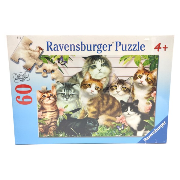 53023_Ravensburger_Puzzle_Cool_Cats_095445_60_Teile_Kätzchen_Kinder_26_x_36_cm_NEU_OVP